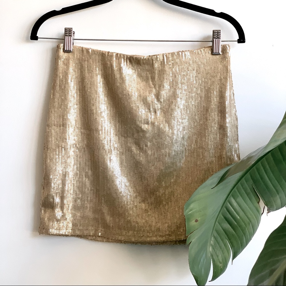 J Cooper Gold Sequin Skirt